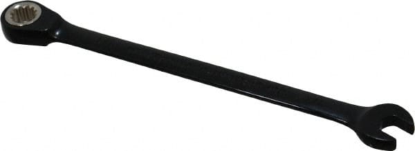 Proto - 1/4" 12 Point Combination Wrench - 15° Head Angle, 5" OAL, Steel, Black Chrome Finish - Exact Tooling