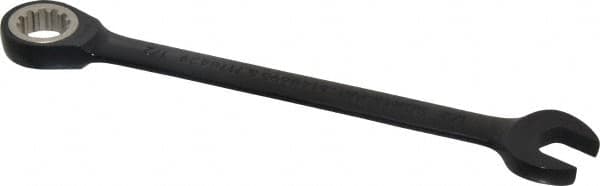 Proto - 1/2" 12 Point Combination Wrench - 15° Head Angle, 7" OAL, Steel, Black Chrome Finish - Exact Tooling