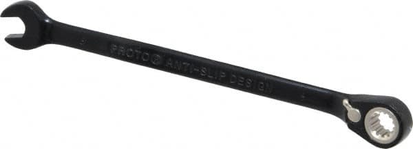 Proto - 6mm 12 Point Combination Wrench - 15° Head Angle, 5" OAL, Steel, Black Chrome Finish - Exact Tooling