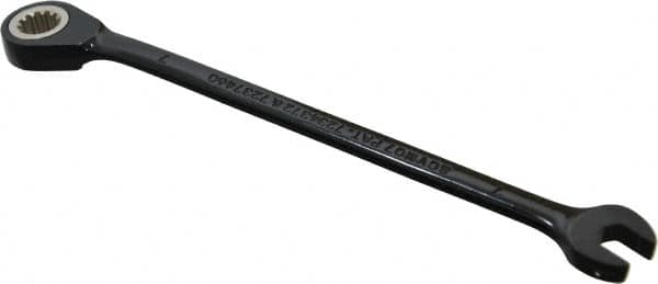 Proto - 7mm 12 Point Combination Wrench - 15° Head Angle, 5-1/2" OAL, Steel, Black Chrome Finish - Exact Tooling