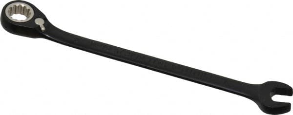 Proto - 9mm 12 Point Combination Wrench - 15° Head Angle, 5-15/16" OAL, Steel, Black Chrome Finish - Exact Tooling