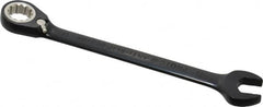Proto - 15mm 12 Point Combination Wrench - 15° Head Angle, 7-7/8" OAL, Steel, Black Chrome Finish - Exact Tooling