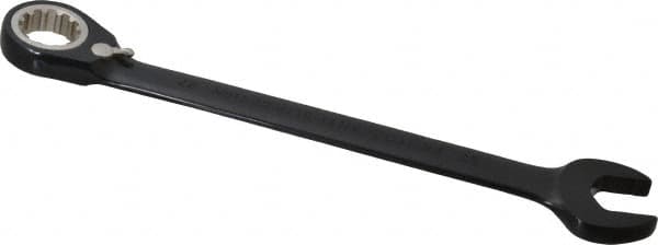 Proto - 27mm 12 Point Combination Wrench - 15° Head Angle, 14-1/8" OAL, Steel, Black Chrome Finish - Exact Tooling