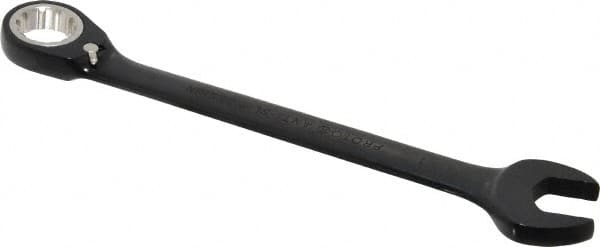 Proto - 1" 12 Point Combination Wrench - 15° Head Angle, 12-3/4" OAL, Steel, Black Chrome Finish - Exact Tooling