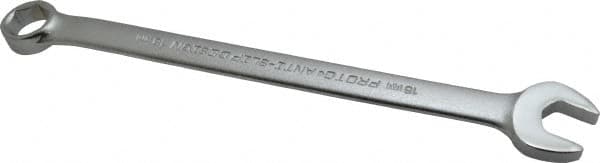 Proto - 18mm 6 Point Combination Wrench - 15° Offset Angle, 10-1/2" OAL, Steel, Satin Finish - Exact Tooling