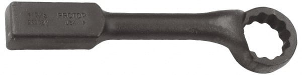 Proto - 4-1/8" 12 Point Striking Box Wrench - Single End, 6-1/4" Head Diam x 2-3/8" Head Thickness, 18" OAL, Steel, Black Finish, 60° Offset - Exact Tooling