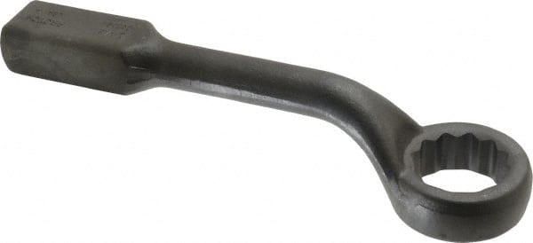 Proto - 2-1/16" 12 Point Striking Box Wrench - Single End, 3-5/16" Head Diam x 1-1/4" Head Thickness, 13-1/2" OAL, Steel, Black Finish, 60° Offset - Exact Tooling