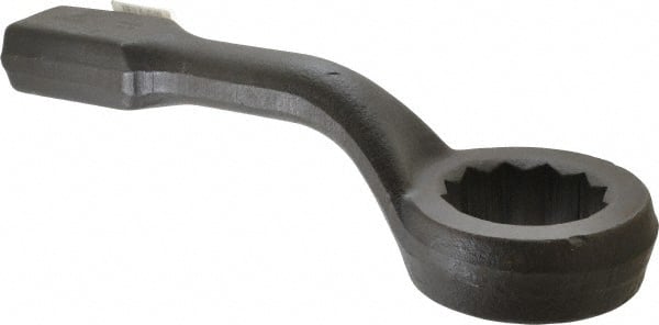 Proto - 3-1/2" 12 Point Striking Box Wrench - Single End, 6-1/4" Head Diam x 2-3/8" Head Thickness, 18" OAL, Steel, Black Finish, 60° Offset - Exact Tooling