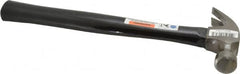 Stanley - 7/16 Lb Head, Curved Claw Nail Hammer - 11-1/2" OAL, Carbon Steel Head, Smooth Face, Wood Handle - Exact Tooling