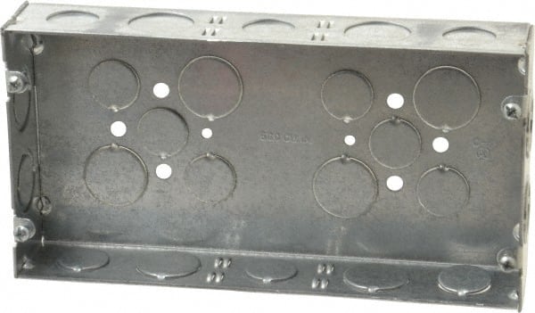 Cooper Crouse-Hinds - 3 Gang, (24) 1/2 & 3/4" Knockouts, Steel Rectangle Wall Box - 4-1/2" Overall Height x 8-5/8" Overall Width x 1-5/8" Overall Depth - Exact Tooling