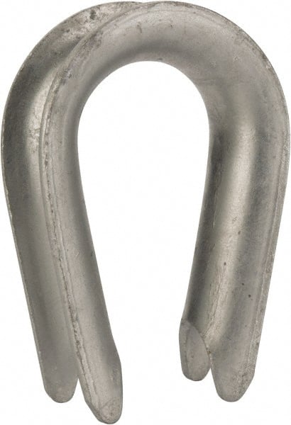 Made in USA - 1" Wire Rope Thimble Clip - Steel, Galvanized - Exact Tooling