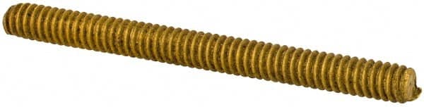 Value Collection - #2-56 1" OAL Fully Threaded Stud - Brass, Plain Finish - Exact Tooling