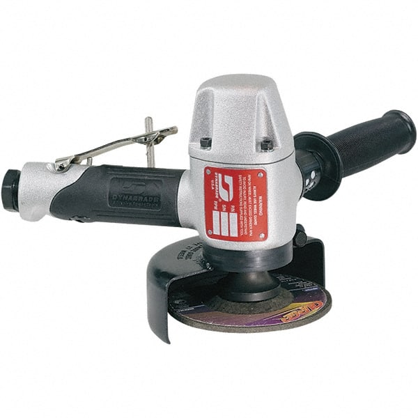Dynabrade - 4-1/2 & 5" Wheel Diam, 12,000 RPM, Pneumatic Angle & Disc Grinder - 5/8-11 Spindle, 38 CFM, Rear Exhaust - Exact Tooling