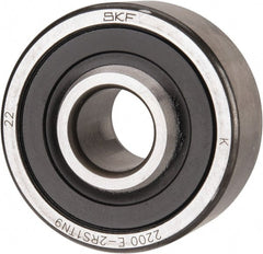 SKF - 10mm Bore Diam, 30mm OD, Double Seal Self Aligning Radial Ball Bearing - 14mm Wide, 2 Rows, Round Bore, 389 Lb Static Capacity, 1,810 Lb Dynamic Capacity - Exact Tooling