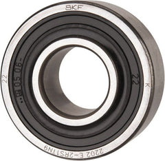 SKF - 15mm Bore Diam, 35mm OD, Double Seal Self Aligning Radial Ball Bearing - 14mm Wide, 2 Rows, Round Bore, 459 Lb Static Capacity, 1,960 Lb Dynamic Capacity - Exact Tooling