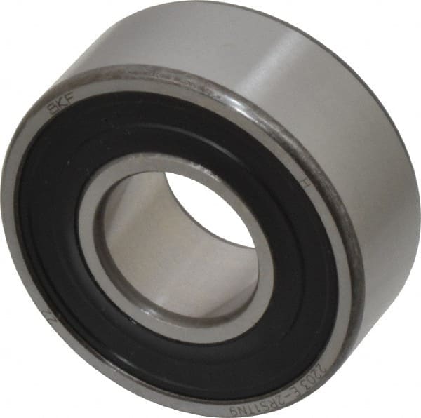 SKF - 17mm Bore Diam, 40mm OD, Double Seal Self Aligning Radial Ball Bearing - 16mm Wide, 2 Rows, Round Bore, 573 Lb Static Capacity, 2,380 Lb Dynamic Capacity - Exact Tooling