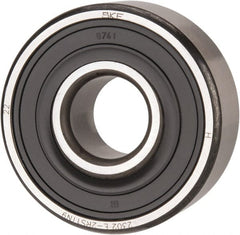SKF - 15mm Bore Diam, 42mm OD, Double Seal Self Aligning Radial Ball Bearing - 17mm Wide, 2 Rows, Round Bore, 652 Lb Static Capacity, 2,680 Lb Dynamic Capacity - Exact Tooling