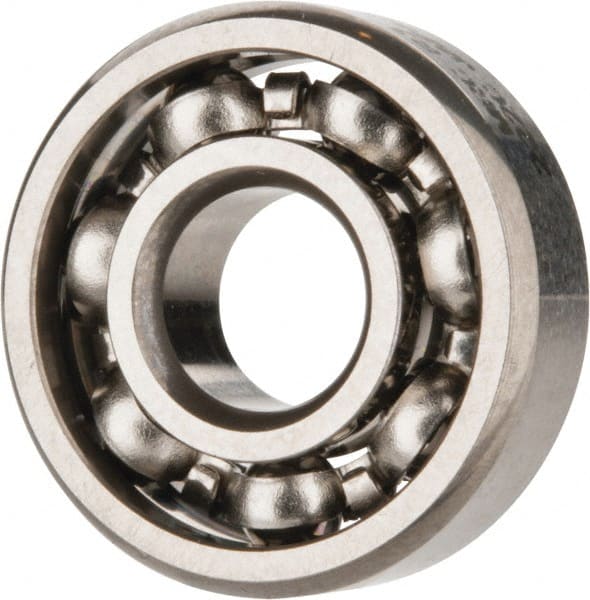 SKF - 3/16" Bore Diam, 1/2" OD, Open Deep Groove Radial Ball Bearing - 5/32" Wide, 1 Row, Round Bore, 110 Lb Static Capacity, 215 Lb Dynamic Capacity - Exact Tooling