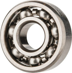 SKF - 3/16" Bore Diam, 1/2" OD, Open Deep Groove Radial Ball Bearing - 5/32" Wide, 1 Row, Round Bore, 110 Lb Static Capacity, 215 Lb Dynamic Capacity - Exact Tooling