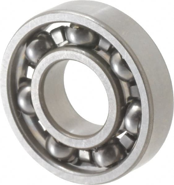 SKF - 3/8" Bore Diam, 7/8" OD, Open Deep Groove Radial Ball Bearing - 7/32" Wide, 1 Row, Round Bore, 301 Lb Static Capacity, 746 Lb Dynamic Capacity - Exact Tooling