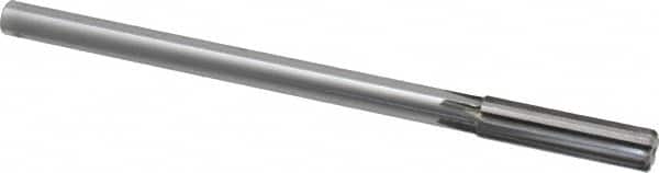 Made in USA - 1/2" Carbide-Tipped 6 Flute Chucking Reamer - Straight Flute, 2" Straight Shank, 2" Flute Length, 8" OAL - Exact Tooling