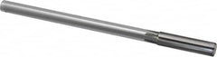 Made in USA - 1/2" Carbide-Tipped 6 Flute Chucking Reamer - Straight Flute, 2" Straight Shank, 2" Flute Length, 8" OAL - Exact Tooling
