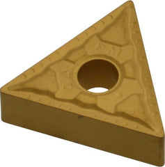 Interstate - TNMG331 Grade TCN55 Carbide Turning Insert - TiN Finish, 60° Triangle, 3/8" Inscr Circle, 3/16" Thick, 1/64" Corner Radius - Exact Tooling