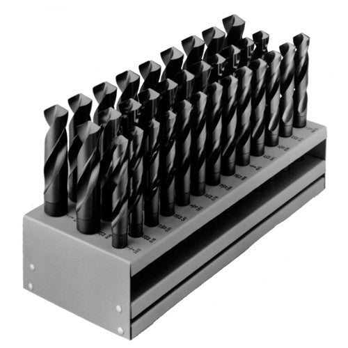 ‎1/2-1 RHS / RHC HSS 118 Degree Radial Point 1/2″ Reduced Shank Silver & Deming Drill Set - Steam Oxide - Exact Tooling