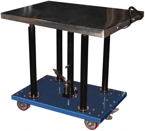 Vestil - 2,000 Lb Capacity Manual Hydraulic Post Lift Table - 36" to 54" Lift Height, 48" Platform Length x 32" Platform Width - Exact Tooling