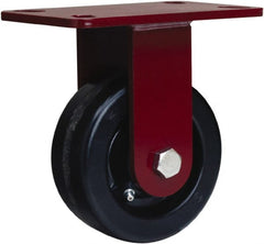 Hamilton - 5" Diam x 2" Wide x 6-3/4" OAH Top Plate Mount Rigid Caster - Phenolic, 1,000 Lb Capacity, Straight Roller Bearing, 4-1/2 x 6-1/2" Plate - Exact Tooling