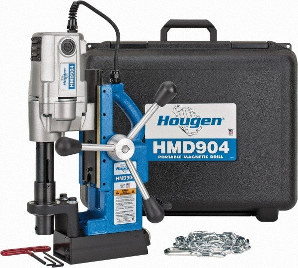 Hougen - 3/4" Chuck, 2" Travel, Portable Magnetic Drill Press - 450 RPM, 9 Amps, 1035 Watts, 115 Volts - Exact Tooling