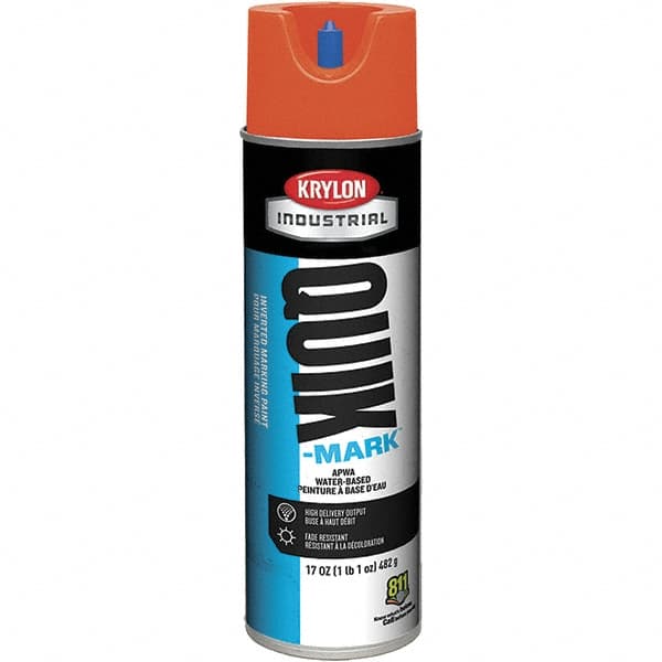 Krylon - 20 fl oz Orange Marking Paint - 50 to 60 Sq Ft Coverage, Water-Based Formula - Exact Tooling