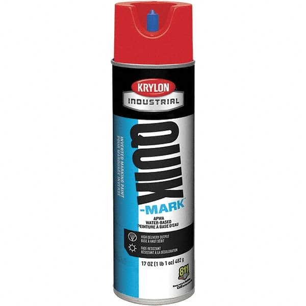 Krylon - 20 fl oz Red Marking Paint - 50 to 60 Sq Ft Coverage, Water-Based Formula - Exact Tooling