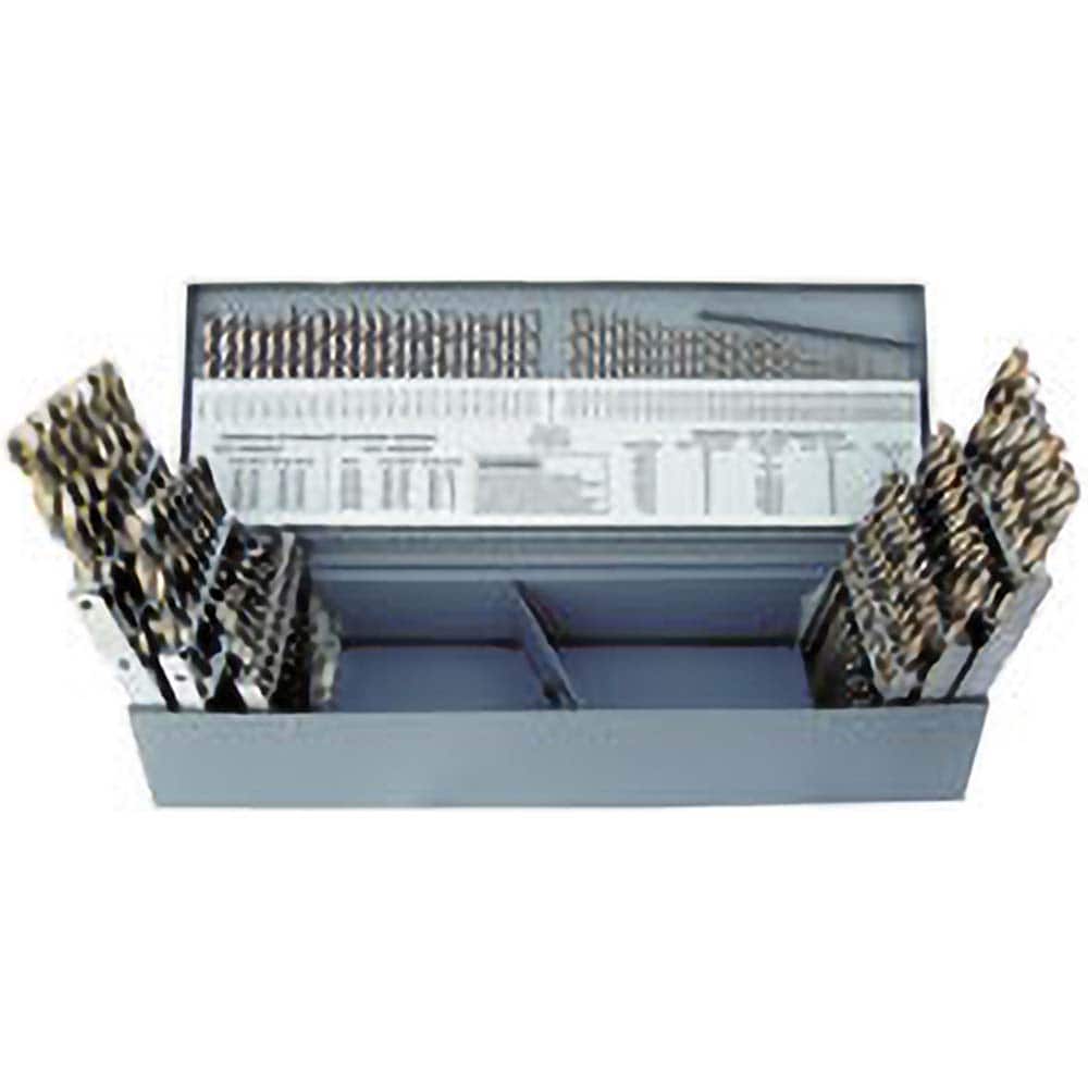Titan USA - Drill Bit Sets; System of Measurement: Inch ; Drill Bit Material: Cobalt ; Drill Bit Set Type: Jobber Length Drill Bits ; Minimum Drill Bit Size (Decimal Inch): 0.0625 ; Minimum Drill Bit Size (Inch): 1/16 ; Minimum Drill Bit Size (Letter): A - Exact Tooling