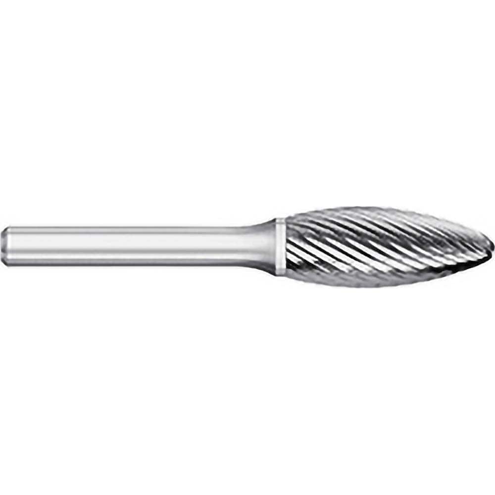 Titan USA - Burrs; Head Shape: Flame ; Industry Specification: SH-6 ; Tooth Style: Single Cut ; Cutting Diameter (Inch): 5/8 ; Cutting Diameter (Decimal Inch): 0.6250 ; Shank Diameter (Inch): 1/4 - Exact Tooling