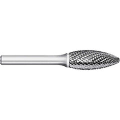 Titan USA - Burrs; Head Shape: Flame ; Industry Specification: SH-6 ; Tooth Style: Double Cut ; Cutting Diameter (Inch): 5/8 ; Cutting Diameter (Decimal Inch): 0.6250 ; Shank Diameter (Inch): 1/4 - Exact Tooling