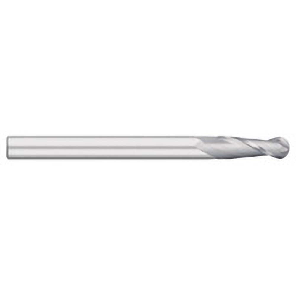 Ball End Mill: 0.75″ Dia, 3″ LOC, 2 Flute, Solid Carbide 6″ OAL, 3/4″ Shank Dia, 30 ° Helix, Uncoated, Single End