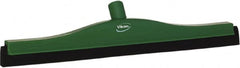 Vikan - 20" Foam Rubber Blade Bench Squeegee - Double Edge, Green, Plastic Holder - Exact Tooling