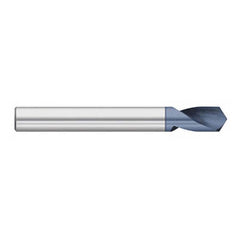 Titan USA - Spotting Drills; Body Diameter (Inch): 1/4 ; Body Diameter (Decimal Inch): 1/4 ; Drill Point Angle: 120 ; Spotting Drill Material: Solid Carbide ; Spotting Drill Finish/Coating: AlTiN ; Overall Length (Inch): 3 - Exact Tooling