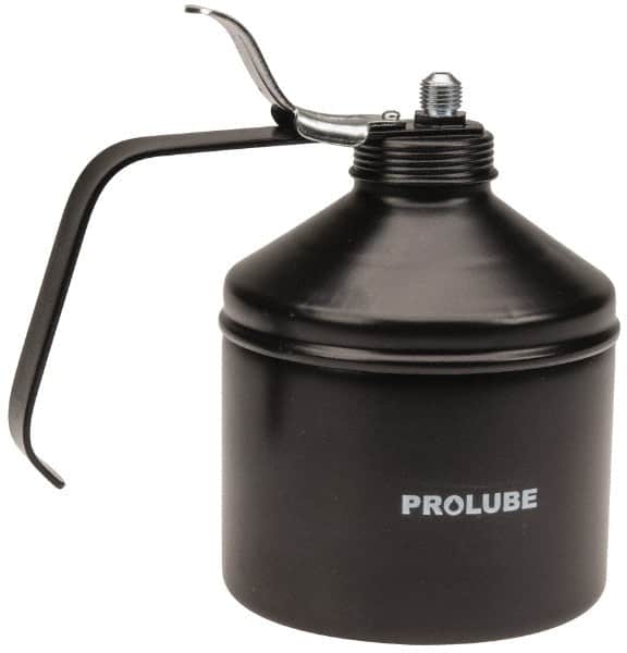 PRO-LUBE - 1,000 mL Capcity, 9" Long Rigid Spout, Lever-Type Oiler - Steel Pump, Steel Body, Powder Coated - Exact Tooling