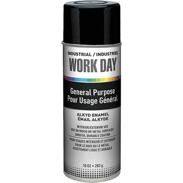 Krylon - Black, Gloss, Enamel Spray Paint - 9 to 13 Sq Ft per Can, 10 oz Container, Use on Ceramics, Glass, Metal, Plaster, Wood - Exact Tooling