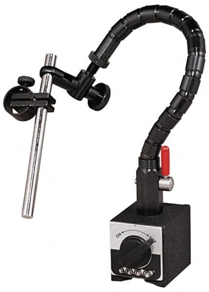 Flexbar - 65 Lb Magnetic Force, Fine Adjustment Indicator Positioner & Holder with Base - Flexible Arm, Rectangular Base, 2-5/8" Base Height, 2-1/4" Base Length, 2" Base Width - Exact Tooling