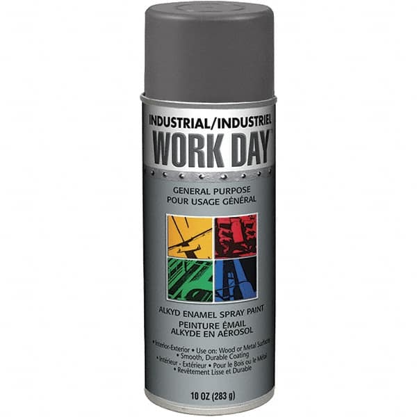 Krylon - Dark Gray, Gloss, Enamel Spray Paint - 9 to 13 Sq Ft per Can, 10 oz Container, Use on Ceramics, Glass, Metal, Plaster, Wood - Exact Tooling