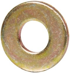 Made in USA - #10 Screw, Grade 1008/1010 Steel Standard Flat Washer - 1/4" ID x 0.562" OD, 0.06" Thick, Cadmium-Plated Finish, Meets Military Specifications - Exact Tooling