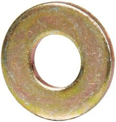 Made in USA - #10 Screw, Grade 1008/1010 Steel Standard Flat Washer - 1/4" ID x 0.562" OD, 0.06" Thick, Cadmium-Plated Finish, Meets Military Specifications - Exact Tooling