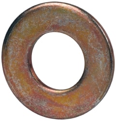 Made in USA - 3/8" Screw, Grade 1008/1010 Steel Standard Flat Washer - 0.406" ID x 0.812" OD, 0.06" Thick, Cadmium-Plated Finish, Meets Military Specifications - Exact Tooling