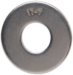 Made in USA - 3/4" Screw, Grade 17-7 PH Stainless Steel USS Flat Washer - 13/16" ID x 2" OD, 0.131" Thick, Plain Finish - Exact Tooling