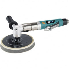 Dynabrade - 6 to 8" Pad Diam, 4,500 RPM, 1 hp, Handheld Pneumatic Buffer - 35 CFM, 5/8-11" Spindle Thread, 3/8 NPT Inlet - Exact Tooling