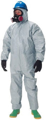 Dupont - Size 3XL Hazmat Chemical Resistant Coveralls - Gray, Zipper Closure, Elastic Cuffs, Elastic Ankles, Taped Seams - Exact Tooling