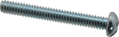 Value Collection - 1/4-20 UNC, 2" Length Under Head Slotted/Phillips Drive Machine Screw - Round Head, Grade J82 Steel, Zinc-Plated Finish, Without Washer - Exact Tooling